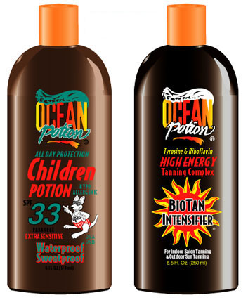 Ocean Potion sun care label designs