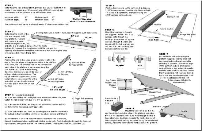 Instruction sheet for installing rails